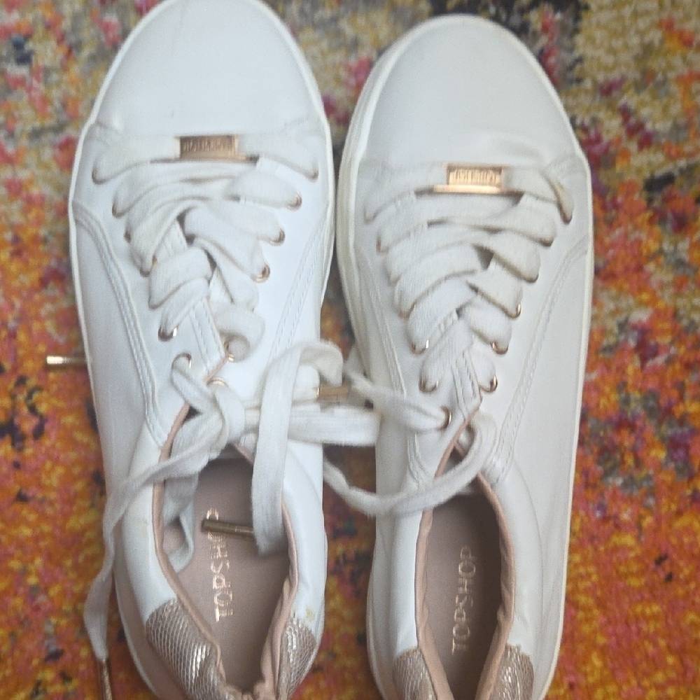 Topshop Rose Gold Sneakers - Picture 2 of 8